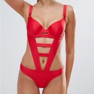 Red cut out one piece swimsuit- NWT